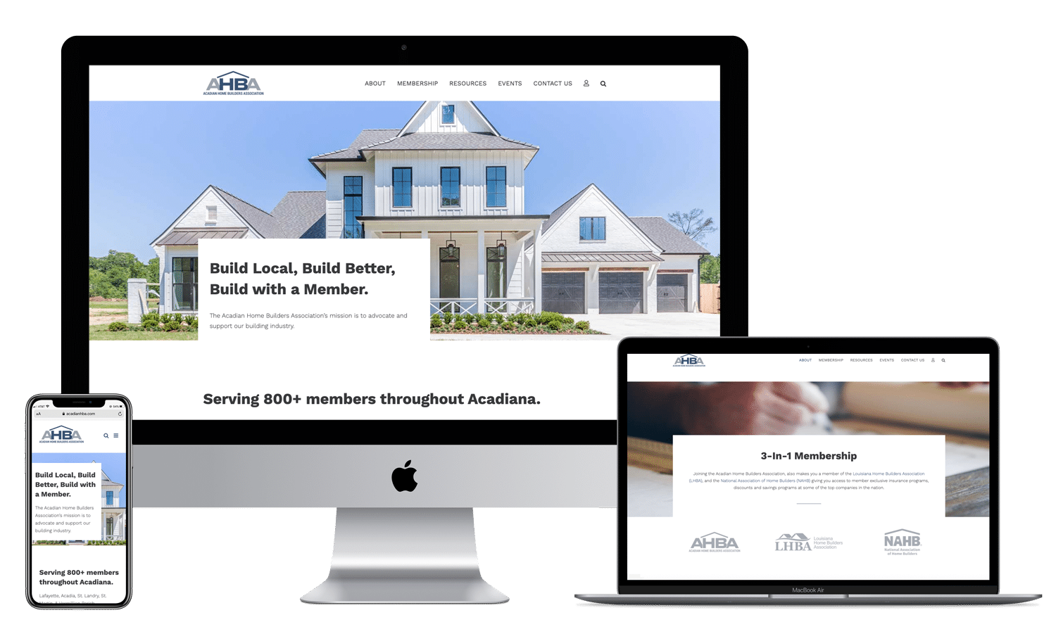 AHBA Website mockup