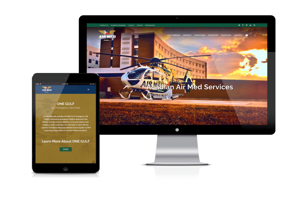 Acadian Air Med Website Design