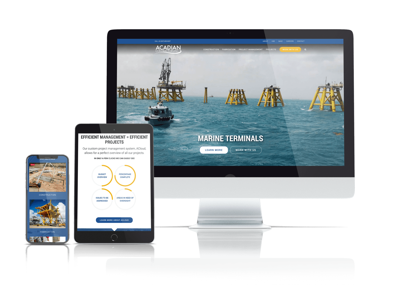 Acdian Contractors Website Design