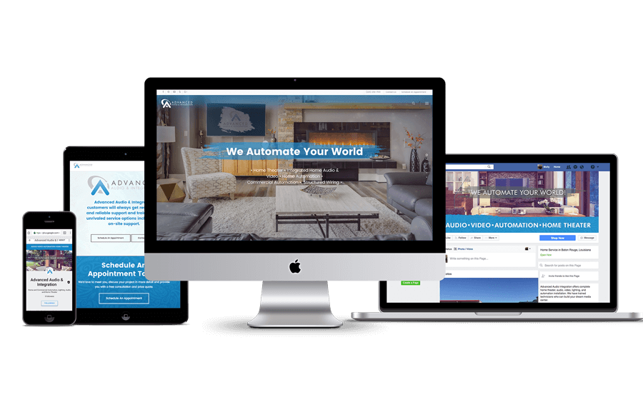 Advanced Audio Website Design Mockup