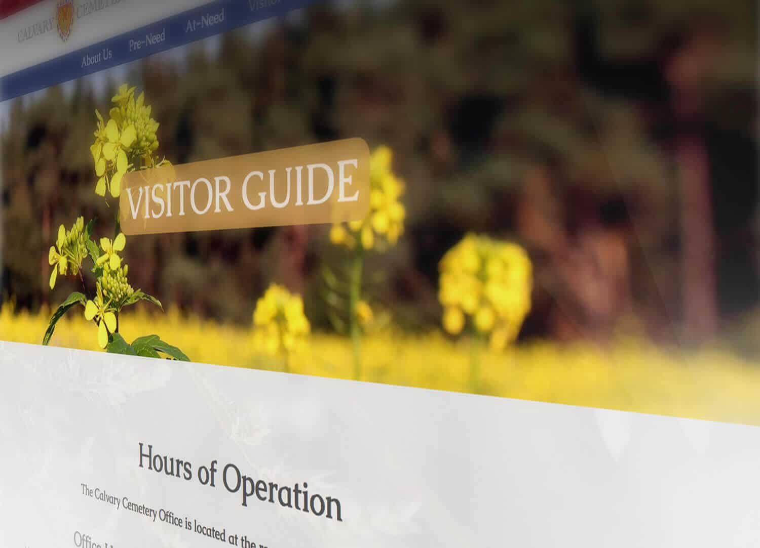 Website Design Services for Calvary Cemetery visitor page