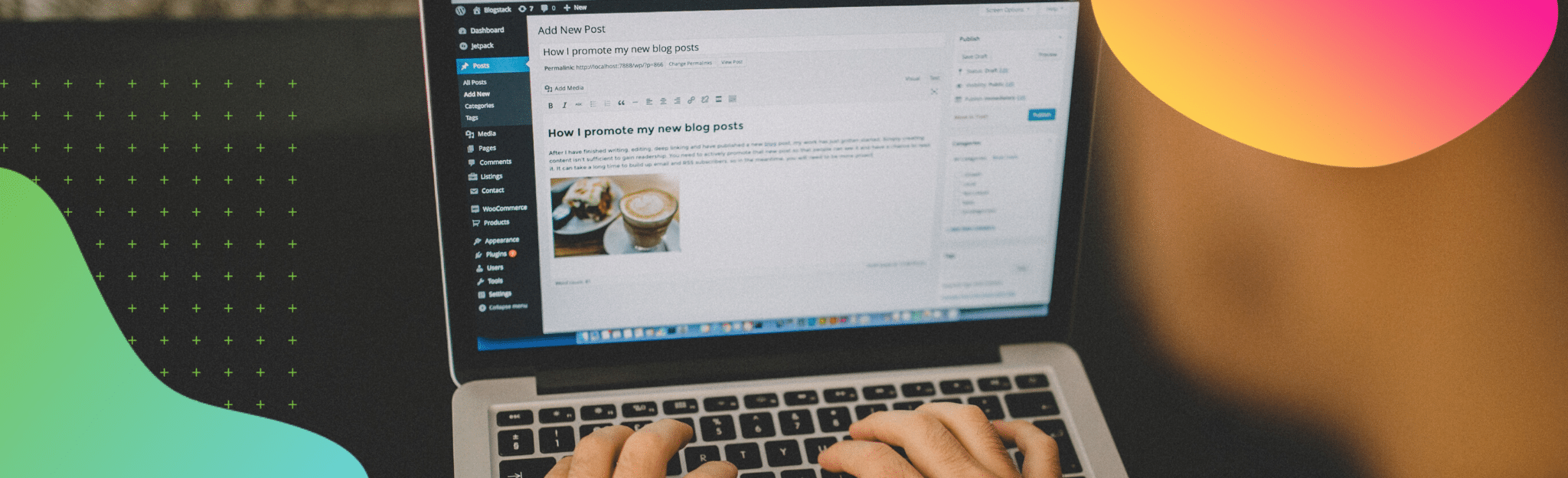 back end of wordpress site
