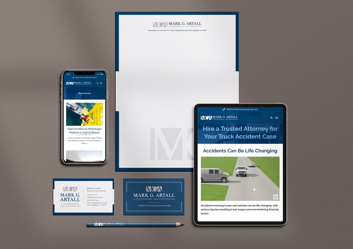 Mark G. Artall Stationery & Website Design