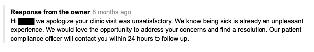 negative review response