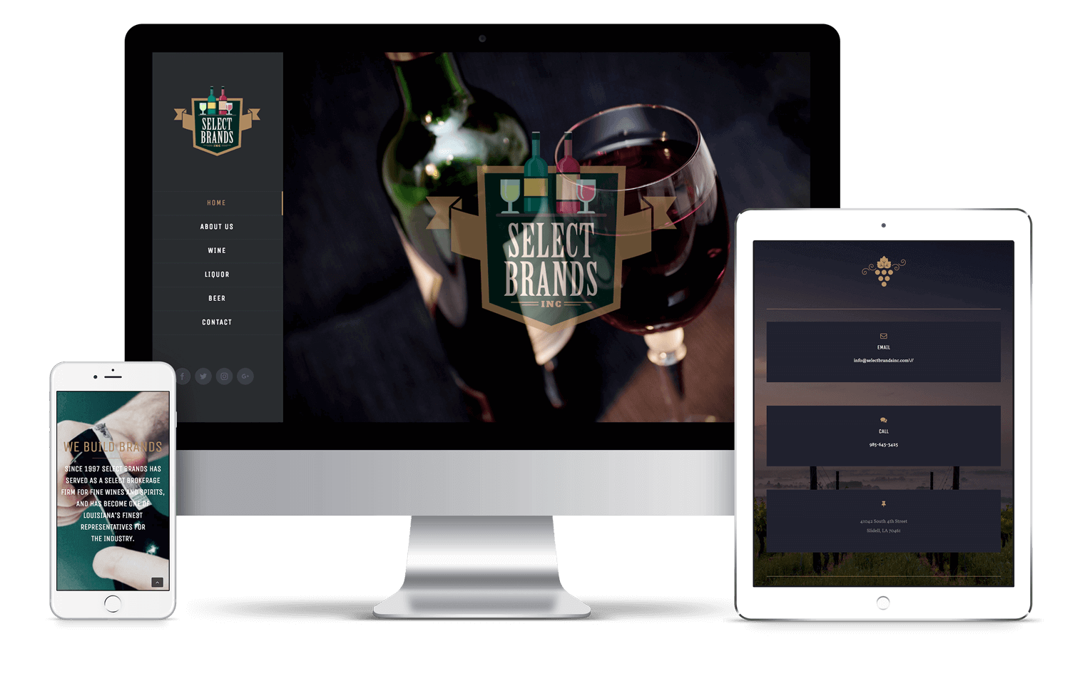 select brands web mockup