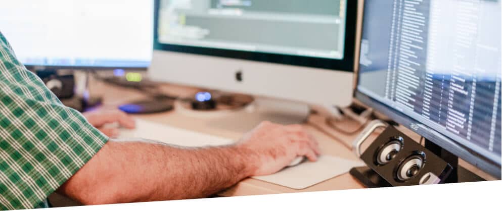 programmer working on custom application