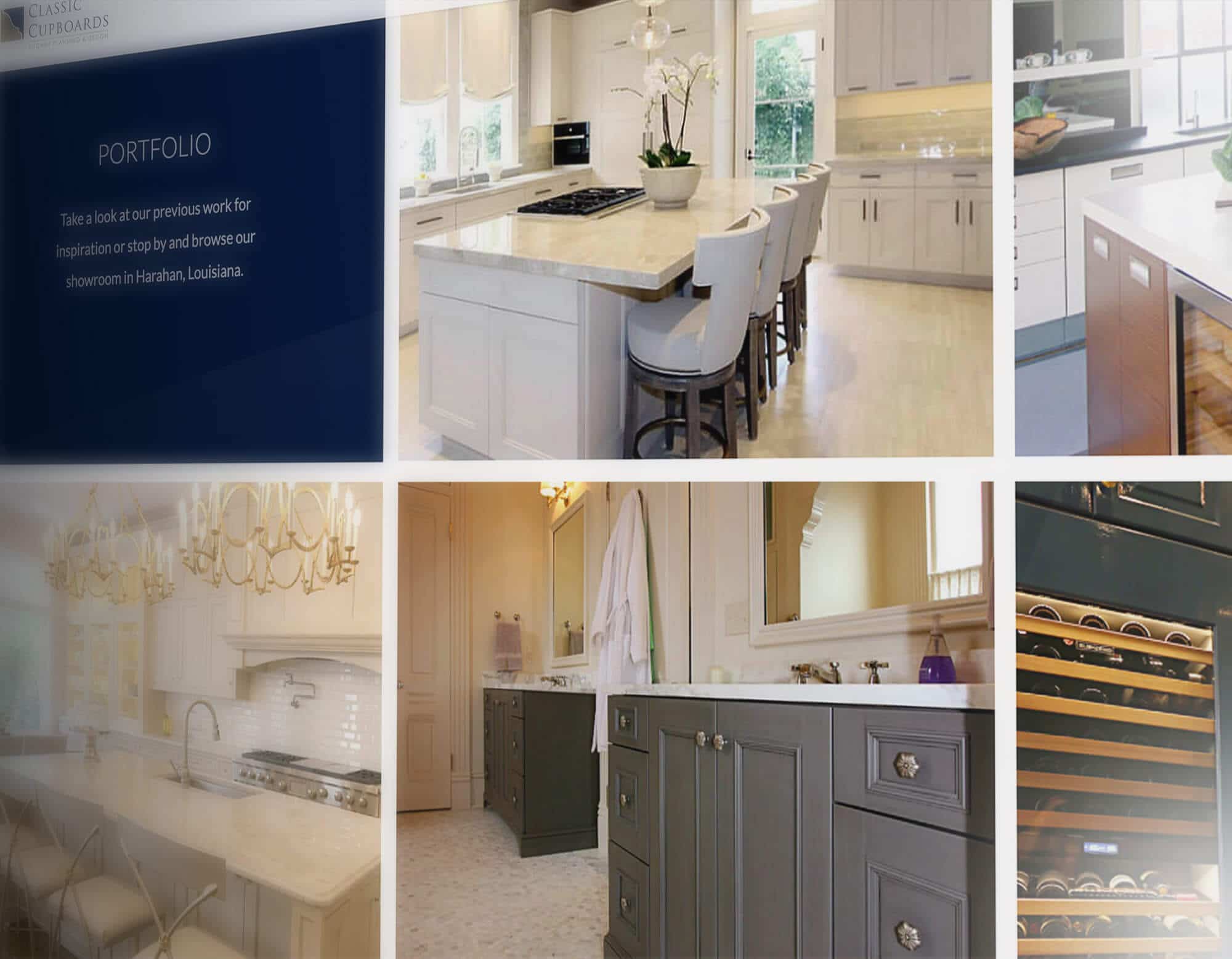 classic cupboards website design screen