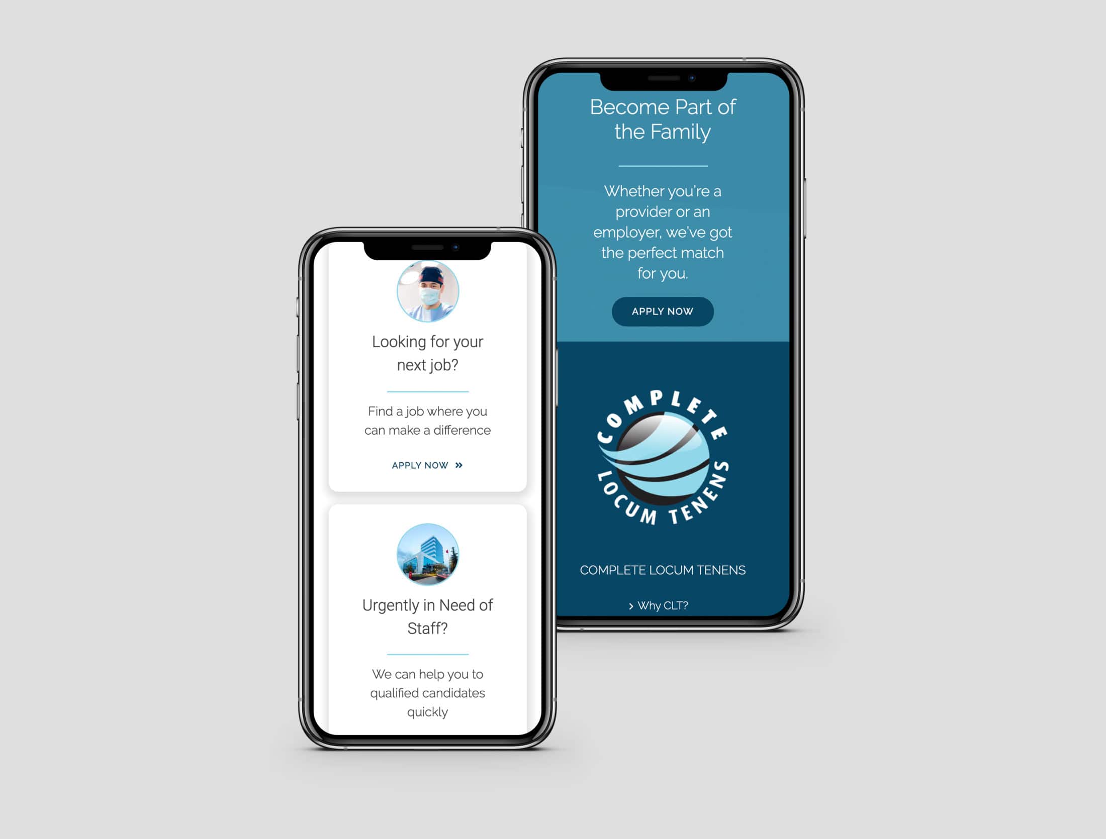 Complete Locum Tenens mobile website design