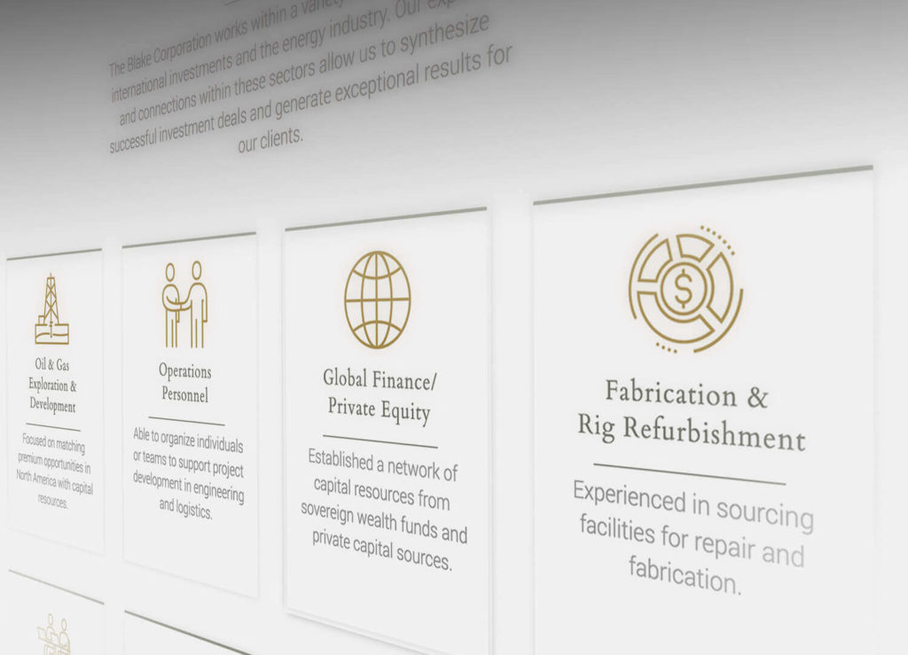 Website Design Services for The Blake Corporation investments page