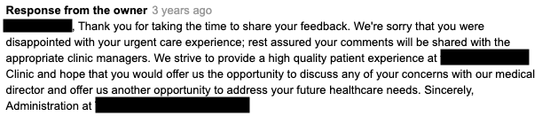 negative review response