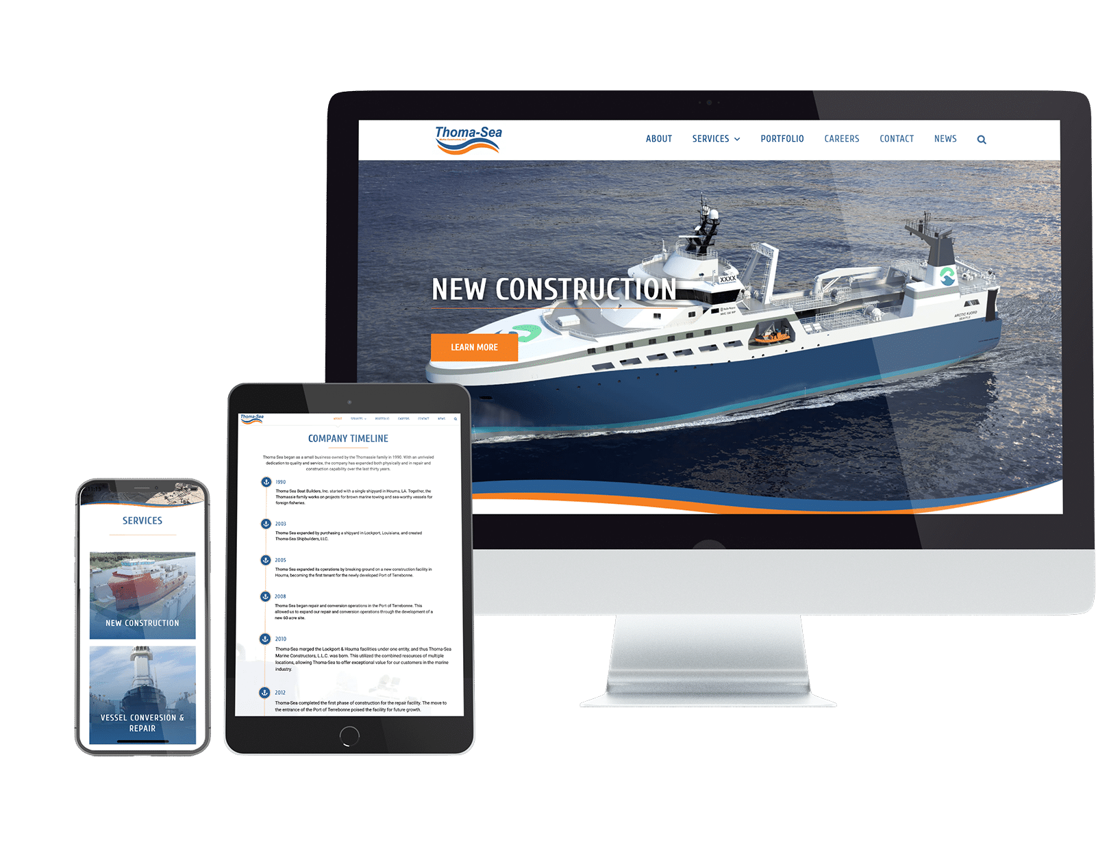Thomasea Website Design mockup